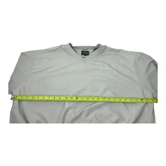 BOLLE Golf Windbreaker Pullover Mens LARGE Beige Khaki Waterproof Nylon V Neck - Picture 10 of 14